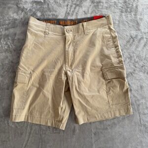 WearFirst Men's TAN Classic Fit Stretch Waist Cargo Shorts NWT 34